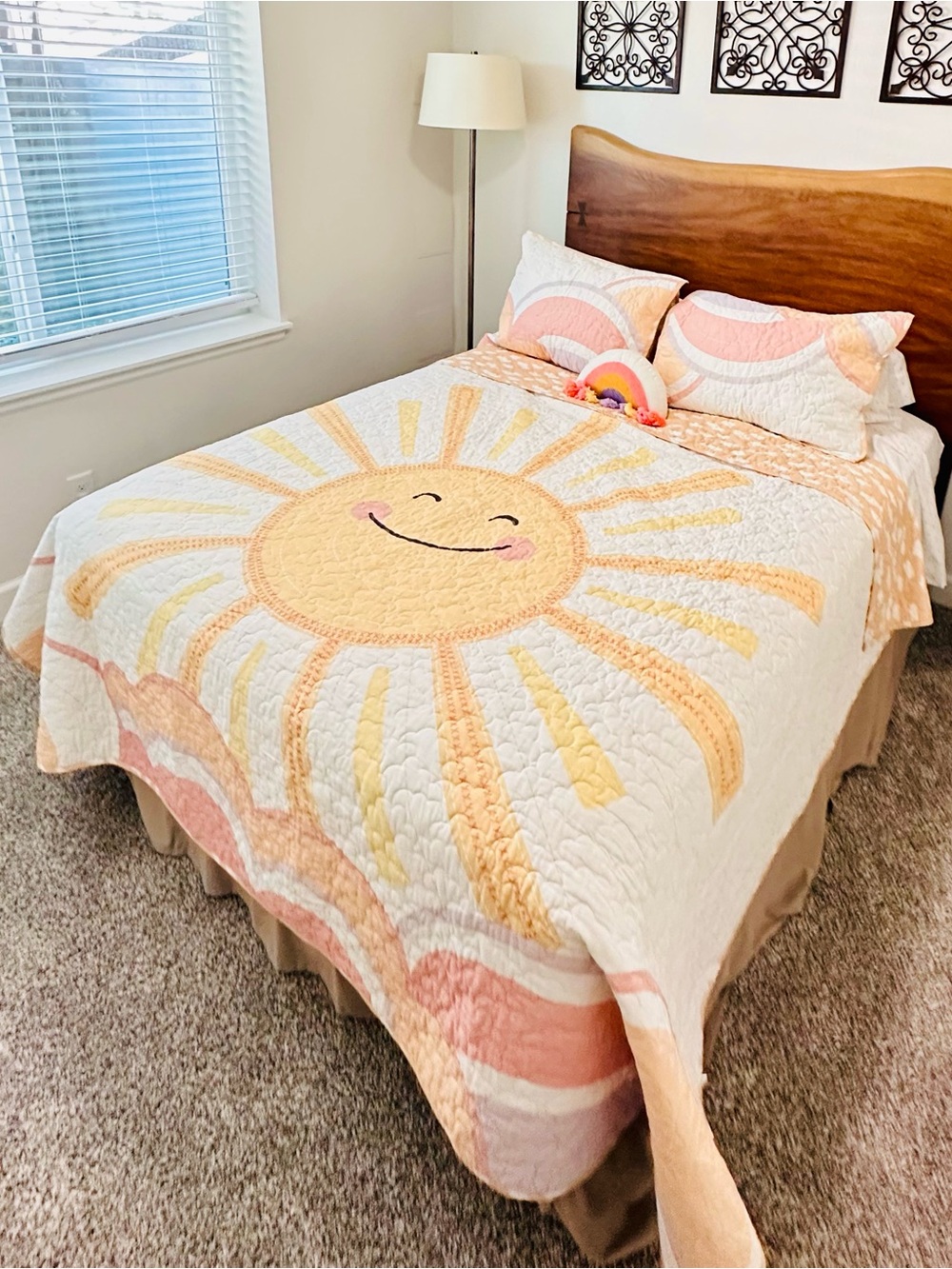 Smiling Sun Quilted Bedspread